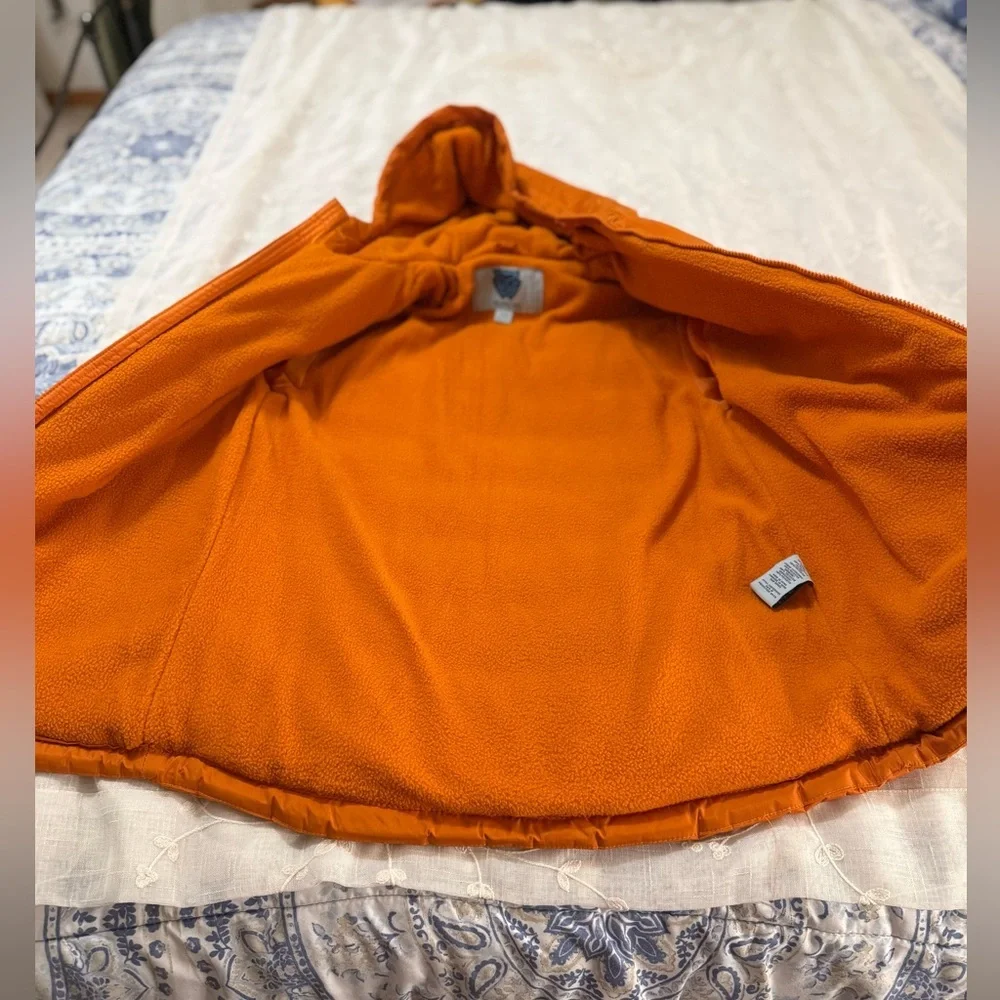 Whales Tail Youth Orange Puffer Jacket with Hood, Sz 14/16, NWT